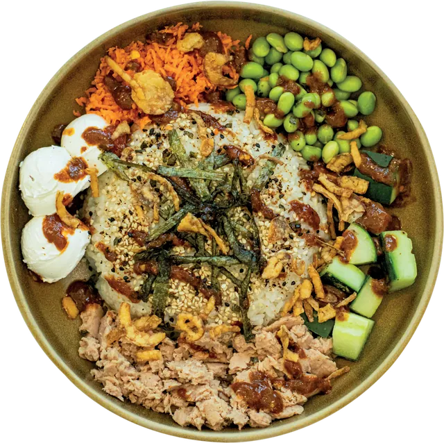 Oriental Bowl con atún, edamames y furikake