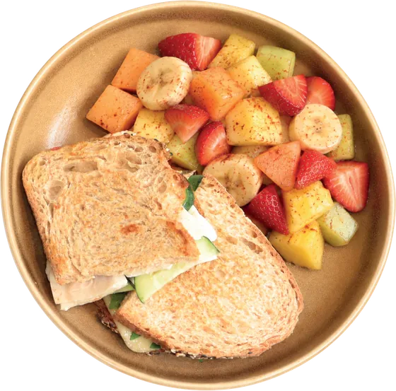 Sándwich con fruta